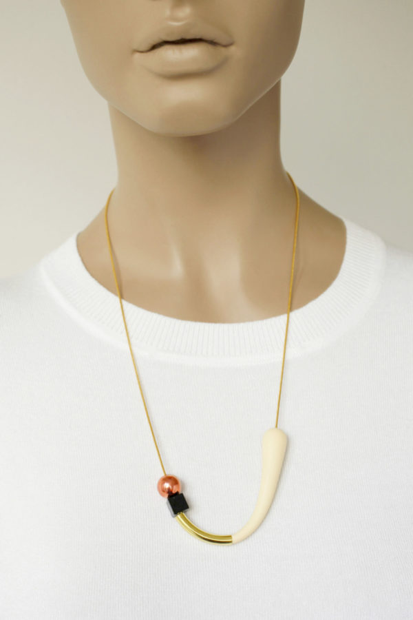 000025 5 BIHAR curve brass contemporary geometric necklace clay yewelry handmade scaled