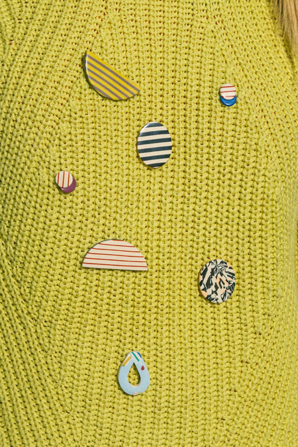 PENDIENTES BOTÓN "OBALO Stripes" - Imagen 4